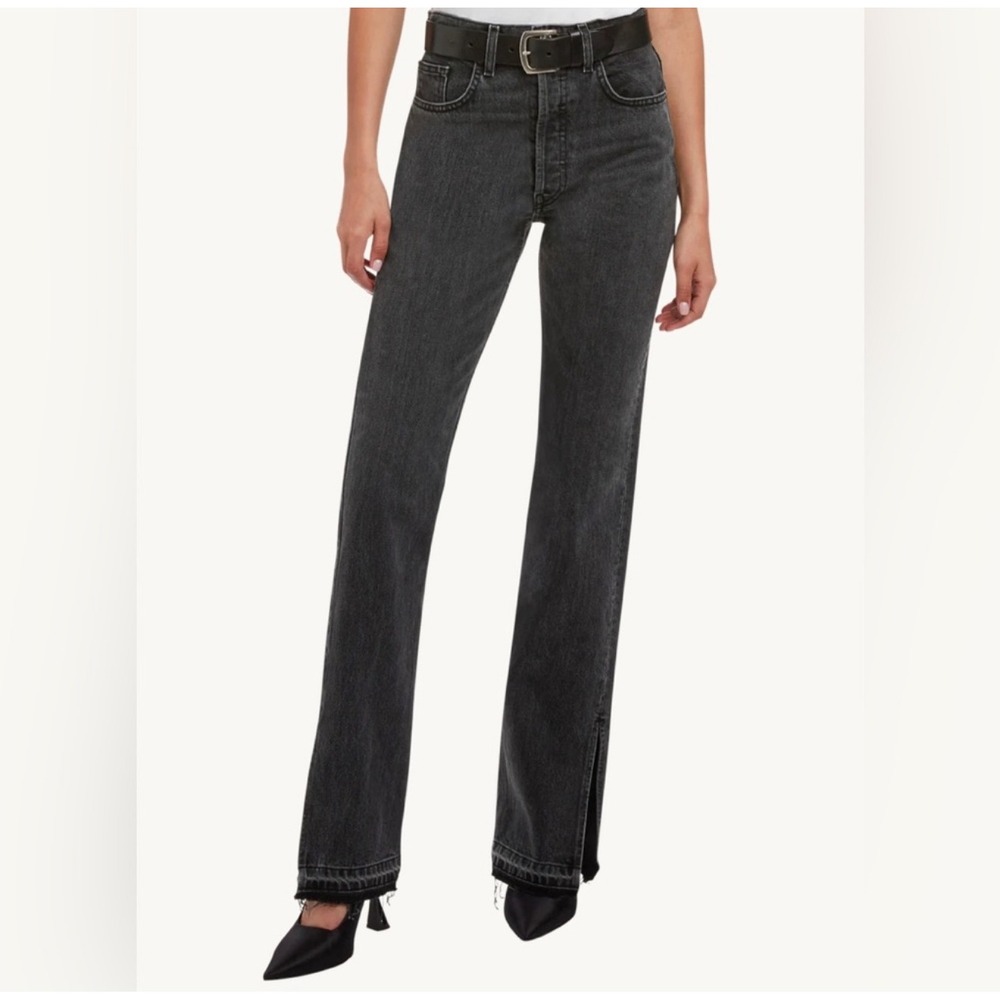 NWT EB Denim Unraveled Two Jean in Black Sz 24 $340